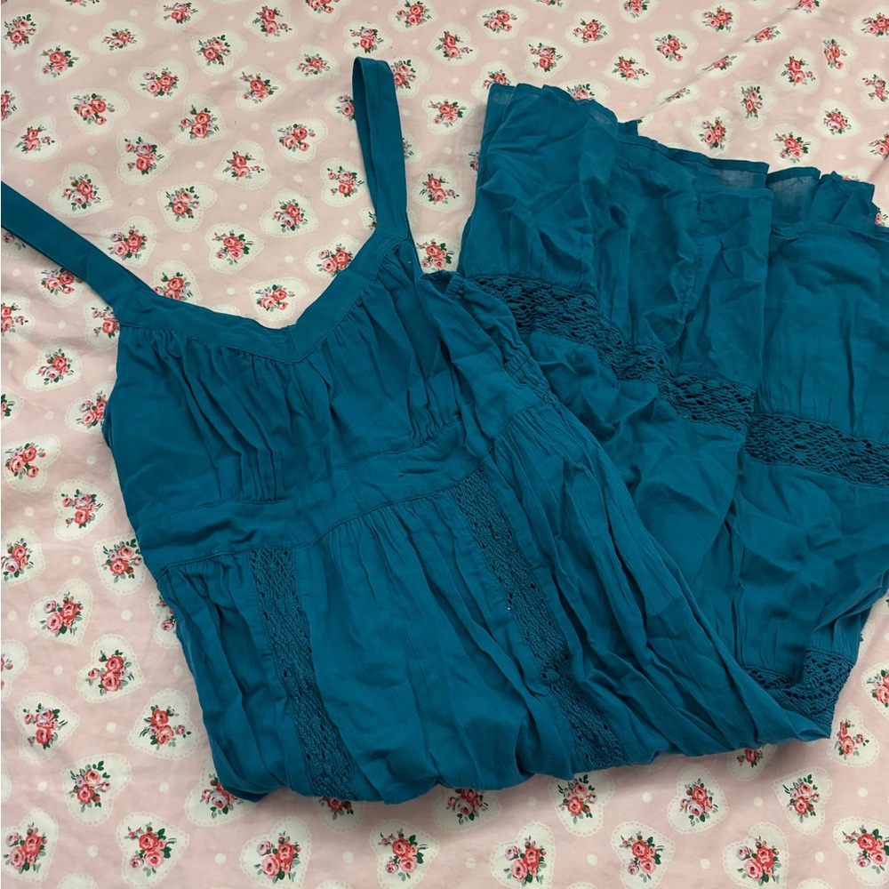 Sonoma Teal Dress with Floral Lining